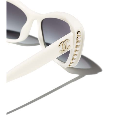 white chanel sunglasses with pearls|chanel sunglasses with white trim.